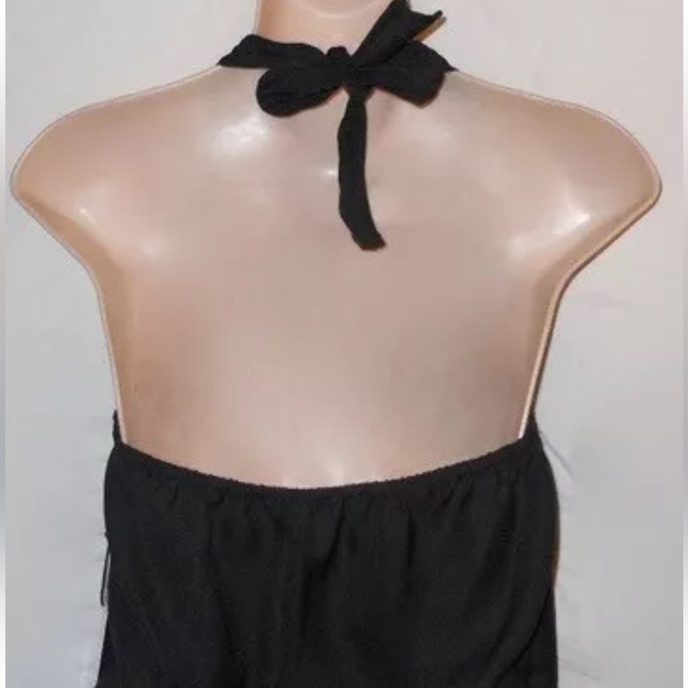 Dex Size X-Small Solid Black Halter Pants Jumpsuit sleeveless v-neck poc… - Picture 6 of 7